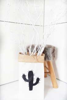 Paperbag papieren opbergzak xs met cactus
